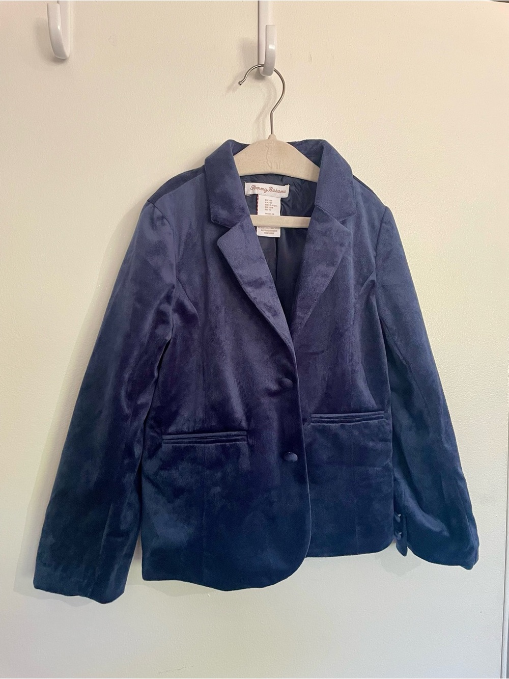 Tommy Bahama Navy Velvet Kid Toddler 4T Jacket Coat with Bow Tie
